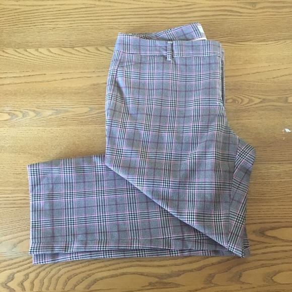 off white plaid pants